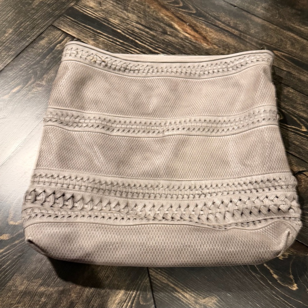 Silver Jeans Gray Leather Strap Purse/Bag